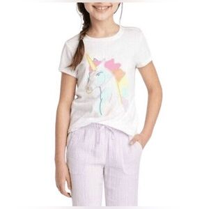 Cat & Jack Unicorn Short Sleeve Graphic Tee Girls XL (14)